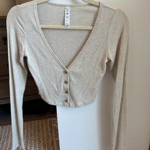 Alo Yoga Lightweight Cropped Long Sleeve Cover Up